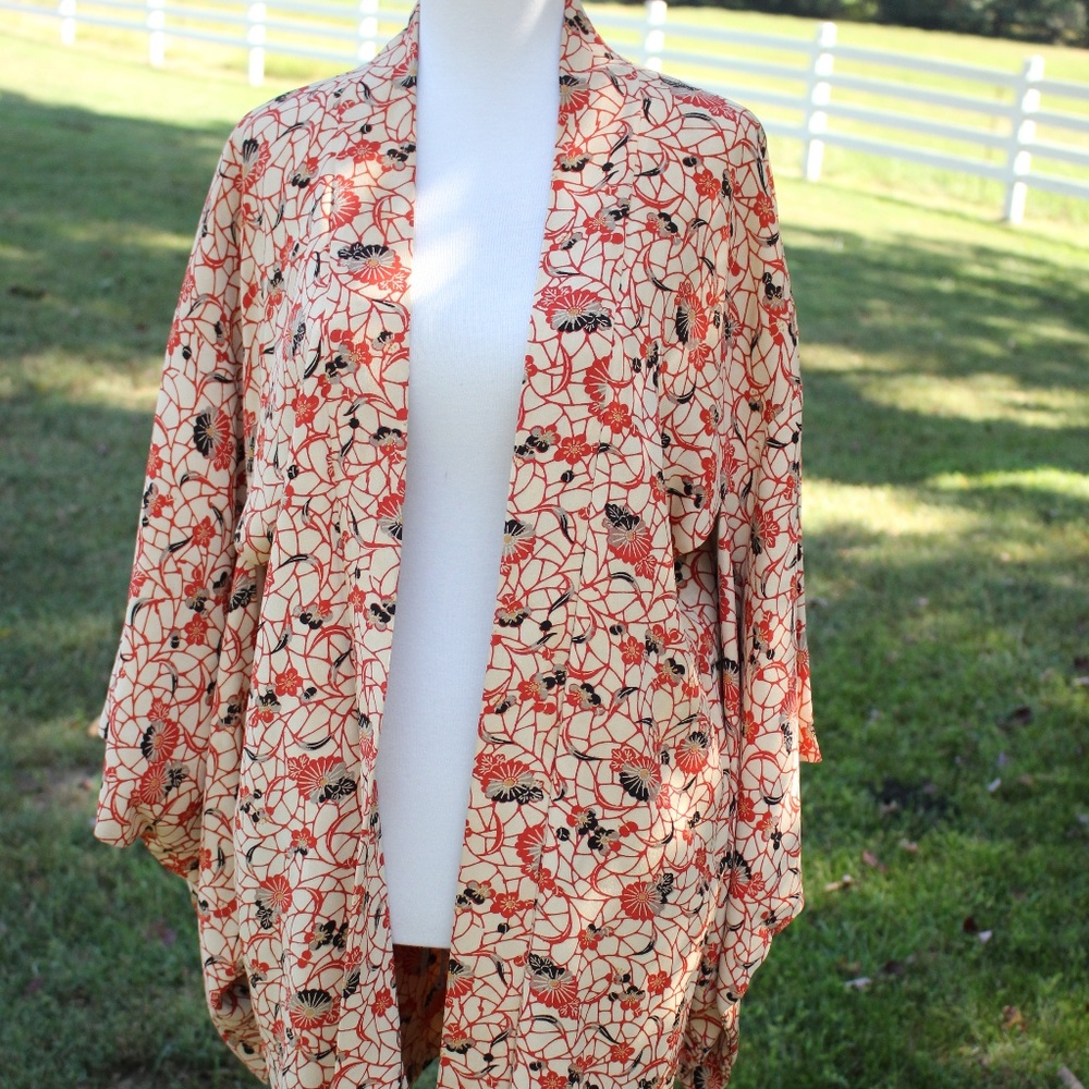 Vintage Silk Haori Kimono OS